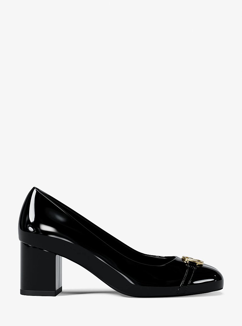 Dori Patent Block Heel Pump in BLACK | Michael Kors
