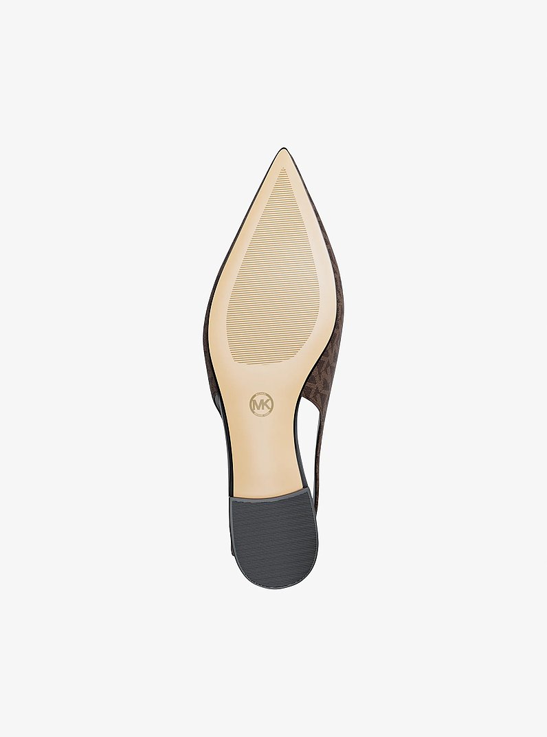 Amali Signature Logo Slingback Flat in BROWN | Michael Kors