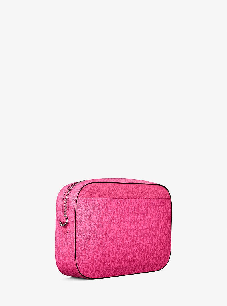 Jet Set Large Signature Logo Crossbody Bag in DRAGONFRUIT | Michael Kors