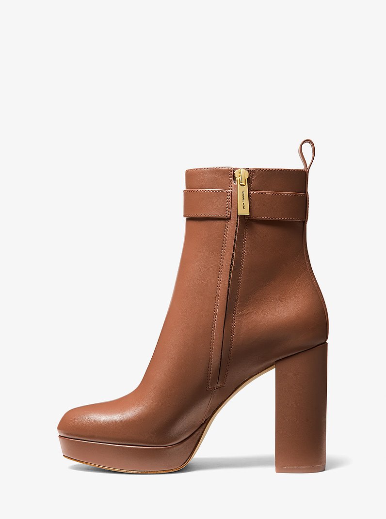 Parker Leather Platform Boot in LUGGAGE | Michael Kors
