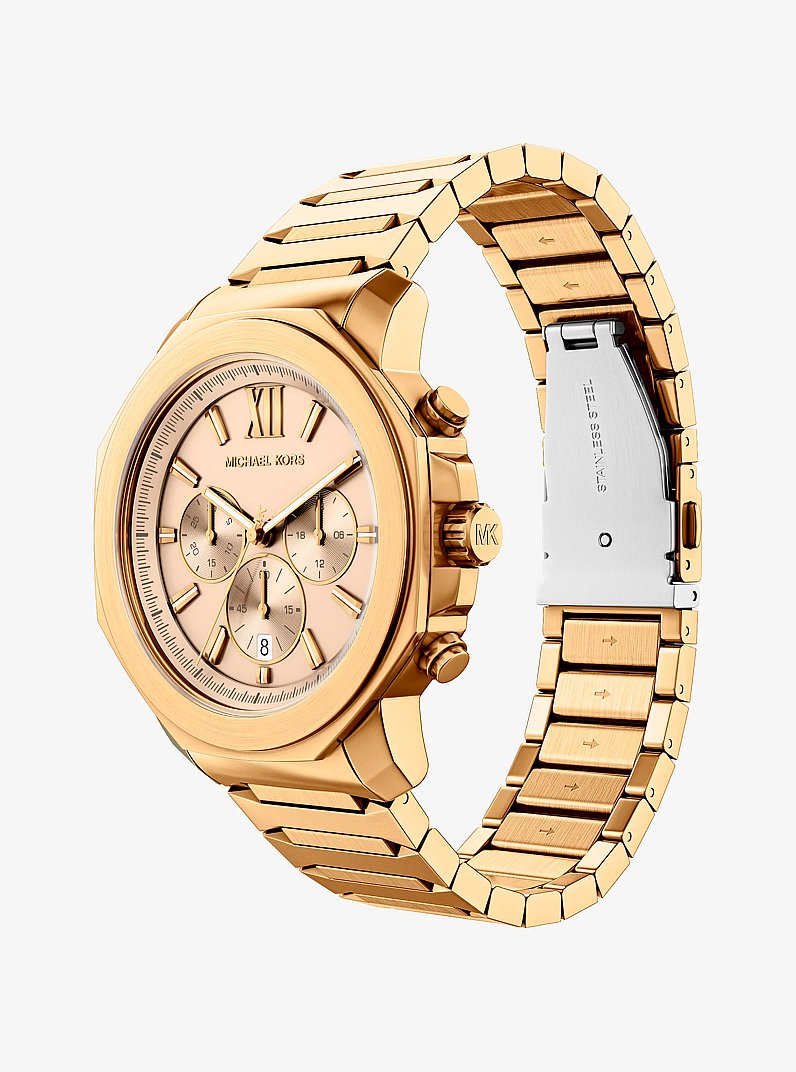 Oversized Prescott Gold-Tone Watch in GOLD | Michael Kors