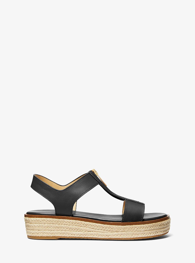 Espadrille-Sandale Berkley aus Leder in SCHWARZ | Michael Kors