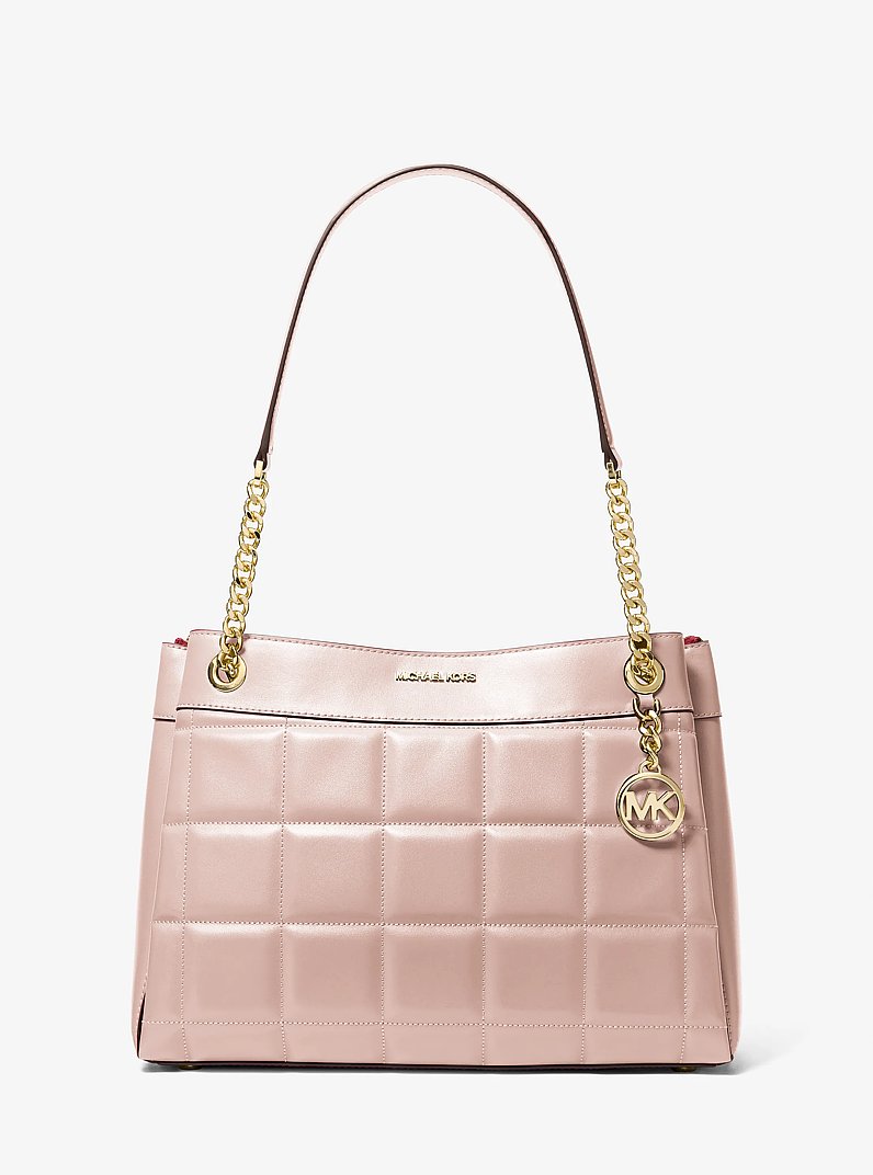 Susan Medium Quilted Leather Tote Bag in SOFT PINK | Michael Kors