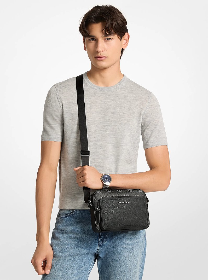 Cooper Signature Logo Flight Bag in BLACK | Michael Kors