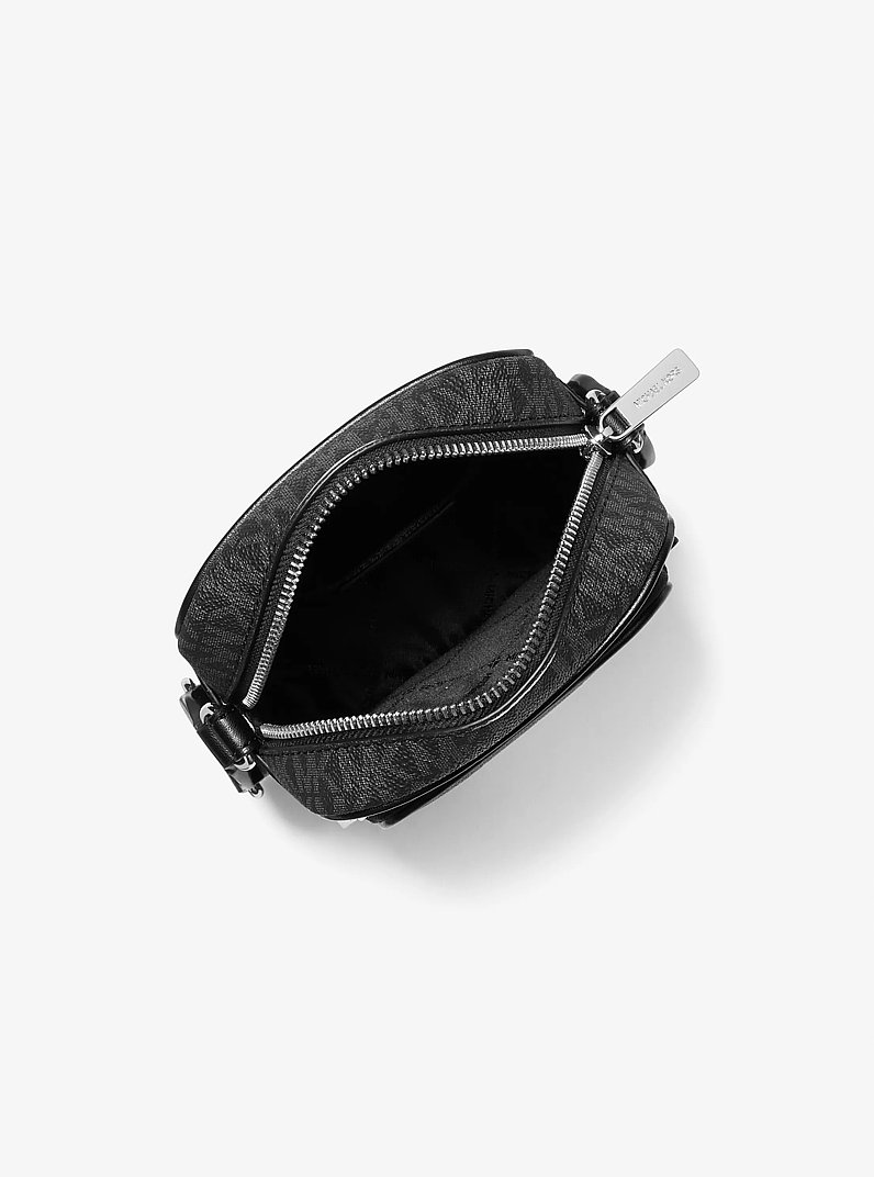 Jet Set Medium Signature Logo Crossbody Bag in BLACK | Michael Kors