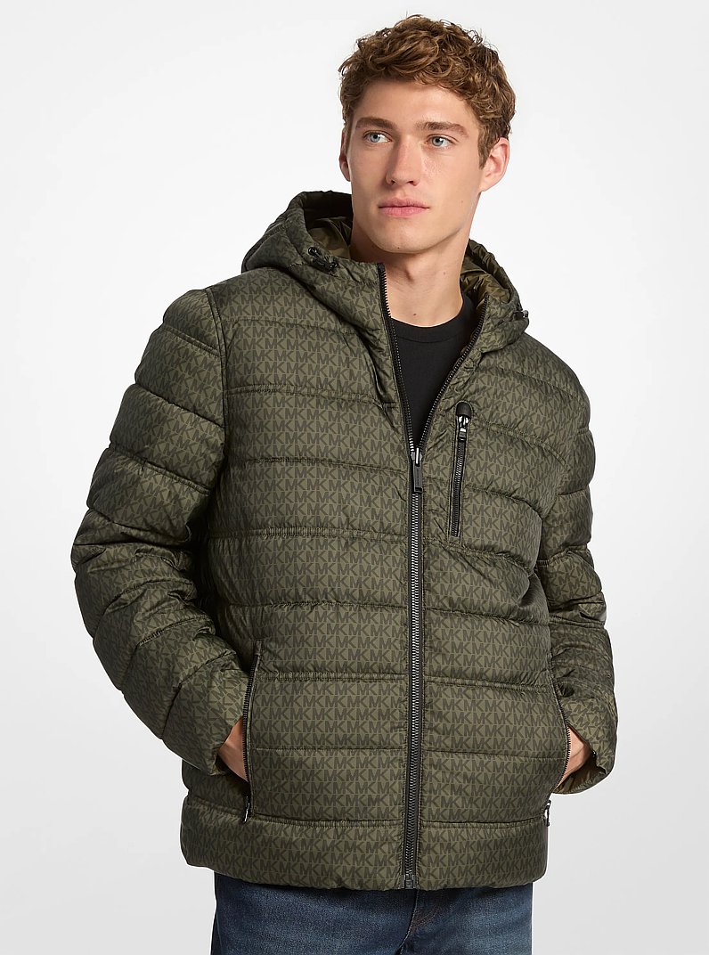 Signature Logo Reversible Jacket in OLIVE | Michael Kors