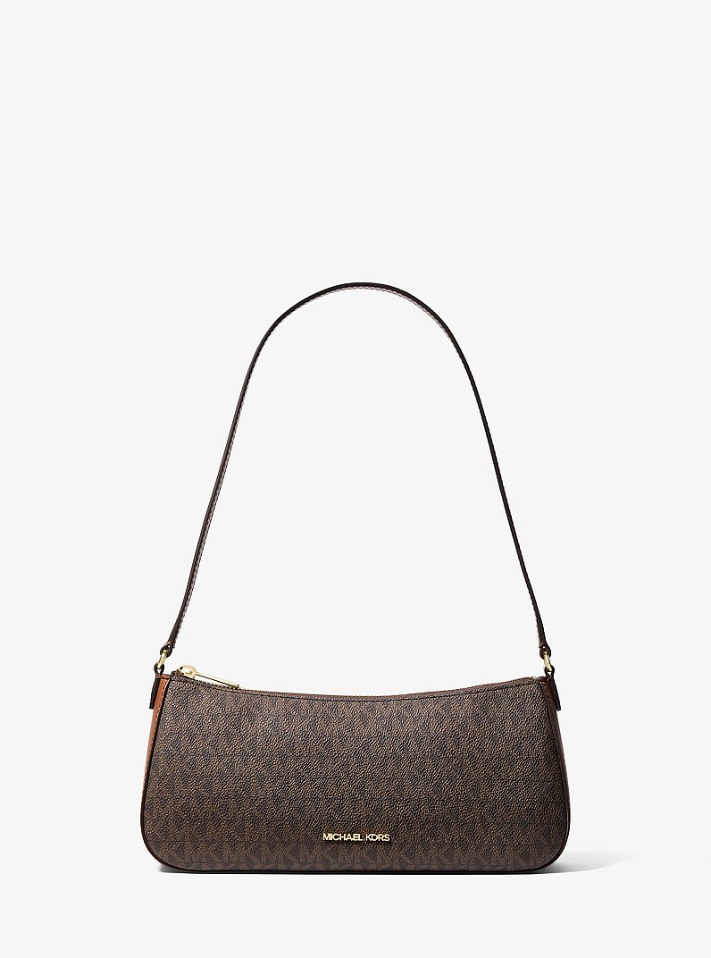 Sammy Small Signature Logo Pochette in BROWN | Michael Kors