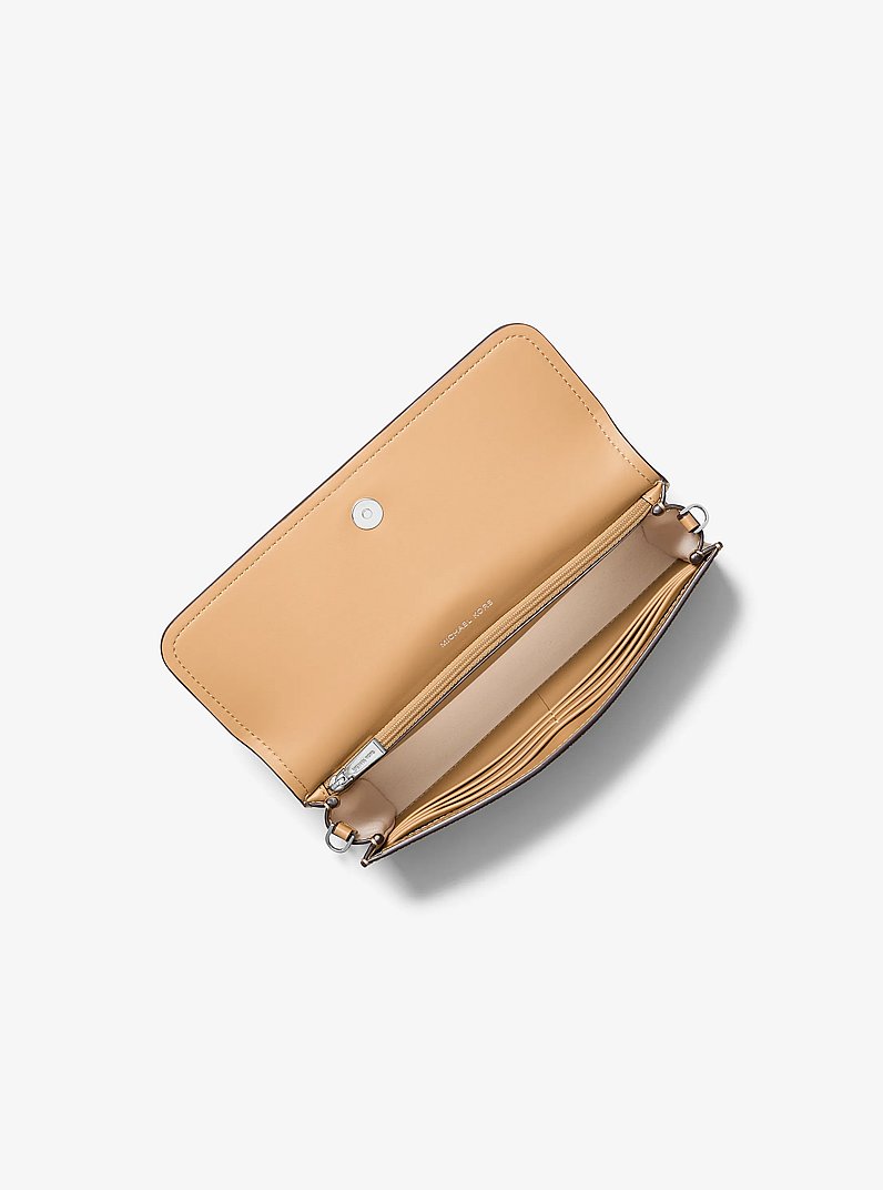 Jet Set Small Signature Logo Convertible Crossbody Bag in PEANUT | Michael Kors