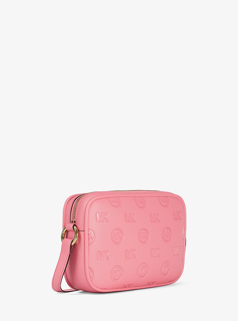 Jet Set Travel Large Logo Debossed Camera Crossbody Bag in CARNATION | Michael Kors