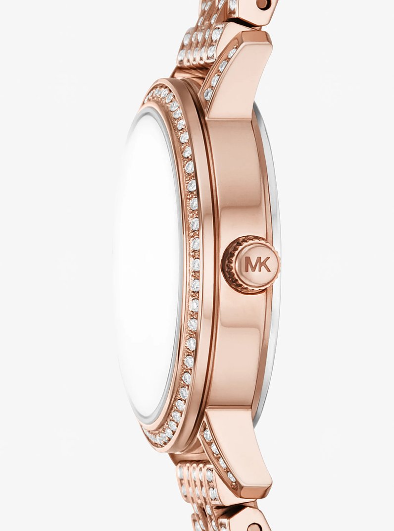 Petite Melissa Pav&eacute; Rose Gold-Tone Watch in ROSE GOLD | Michael Kors