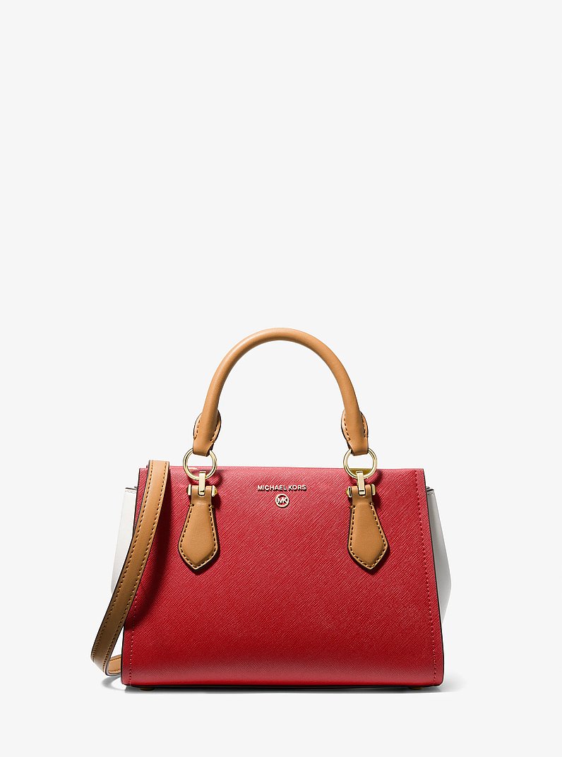 Marilyn Small Color-Block Saffiano Leather Crossbody Bag in