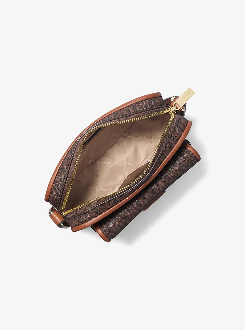 Bradshaw Extra-Small Metallic Signature Logo Camera Crossbody Bag