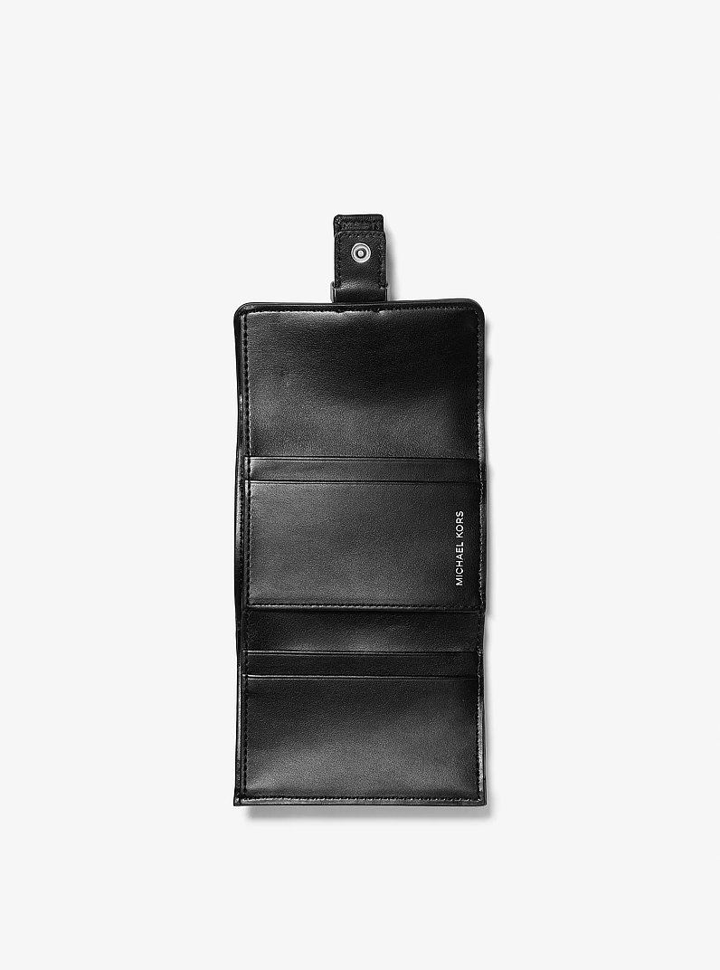 Trifold-Brieftasche Colby Small aus Kalbshaar mit Leopardenmuster