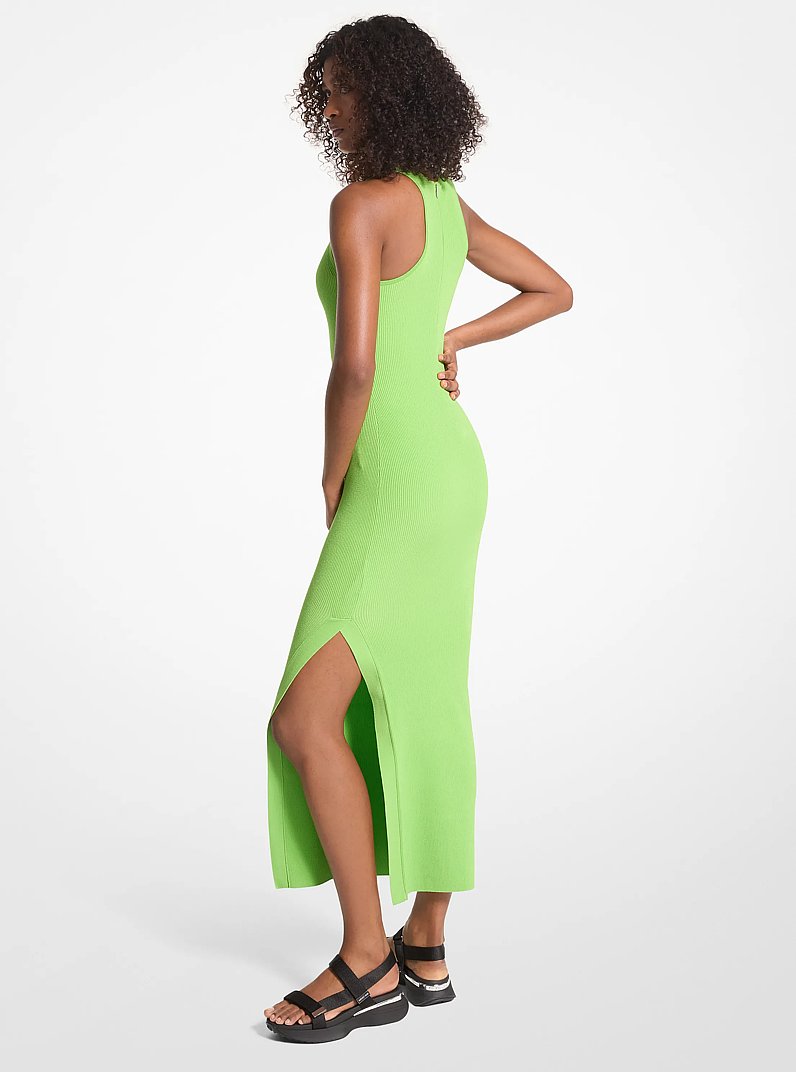 Ribbed Stretch Knit Tank Dress in GREEN APPLE | Michael Kors