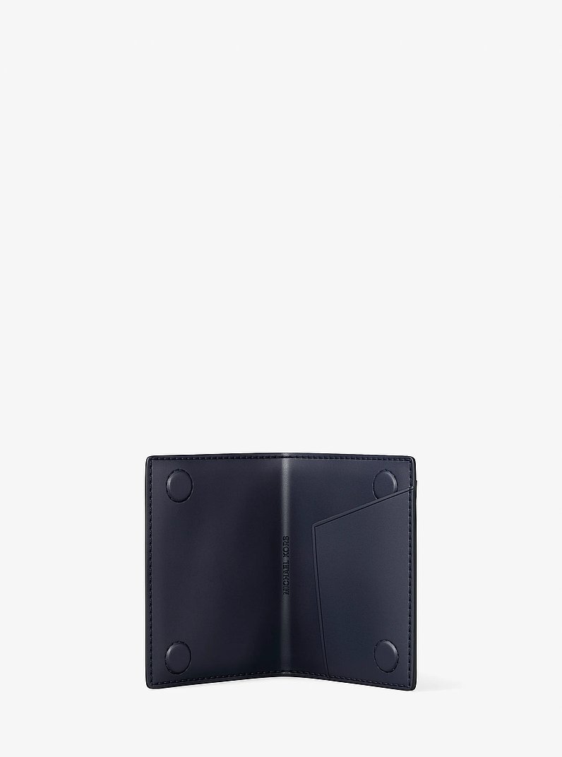 Cooper Signature Logo Bi-Fold Wallet in ADMRL/PLBLUE | Michael Kors