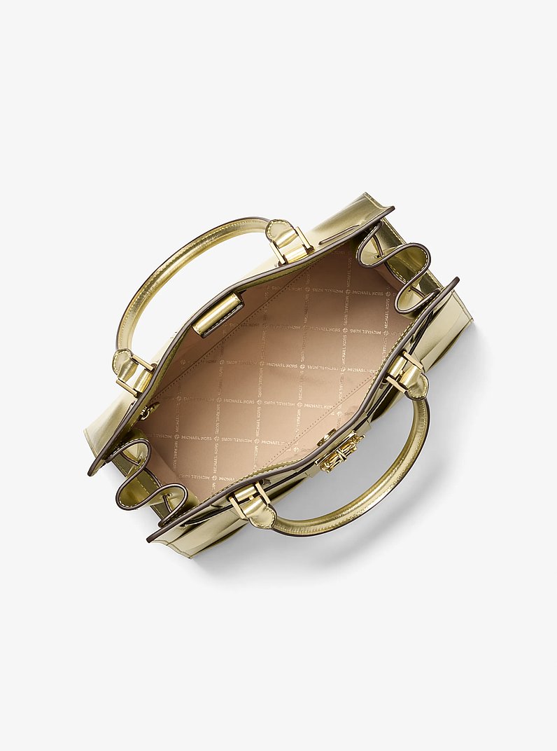 Hamilton Medium Metallic Satchel in PALE GOLD | Michael Kors
