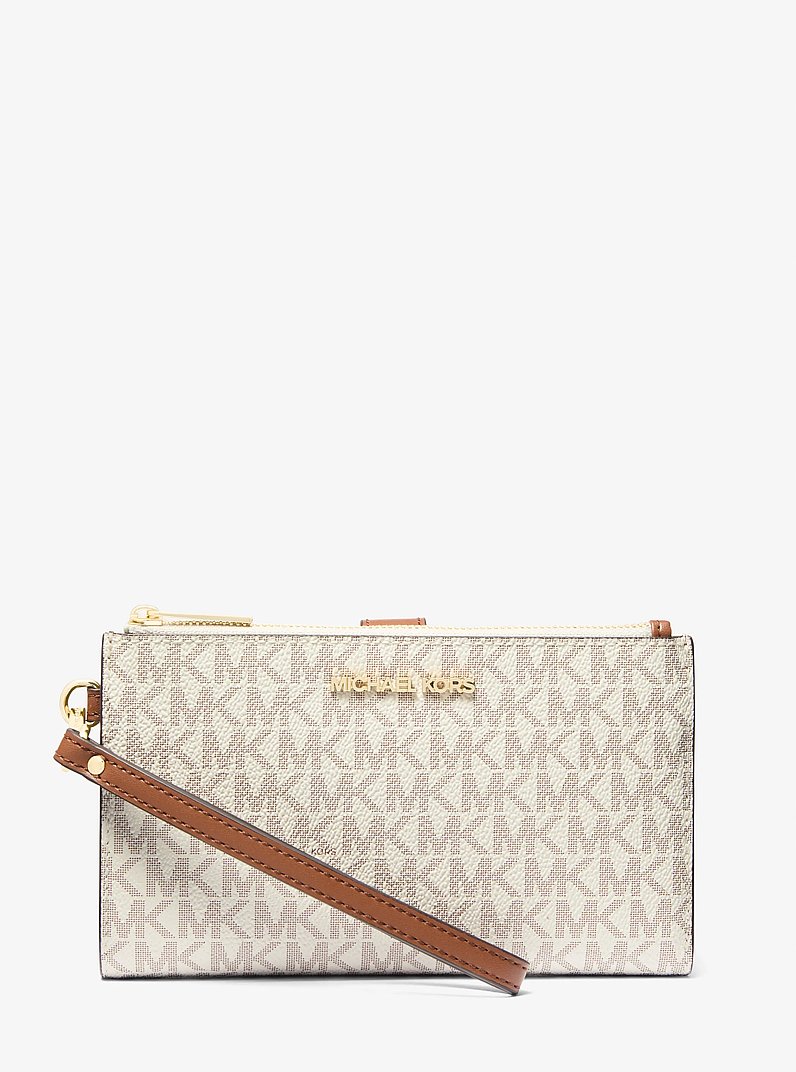 Jet Set Travel Signature Logo Smartphone Wallet in VANILLA | Michael Kors