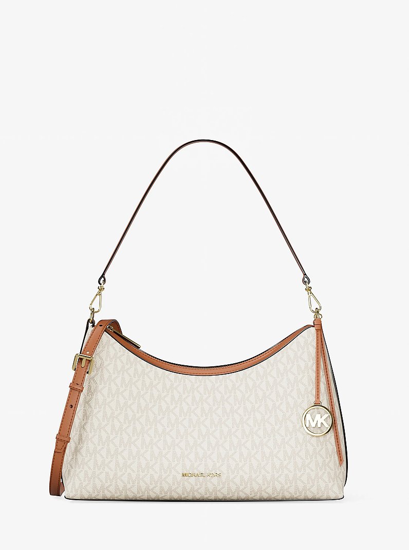 Sammy Medium Signature Logo Convertible Shoulder Bag in VANILLA | Michael Kors