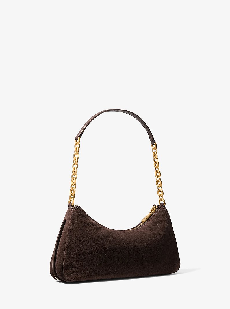 Nolita Medium Hand-Woven Leather Chain Pochette in CHOCOLATE | Michael Kors