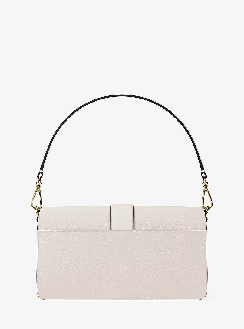 Greenwich Medium Saffiano Leather Shoulder Bag in LT CREAM | Michael Kors