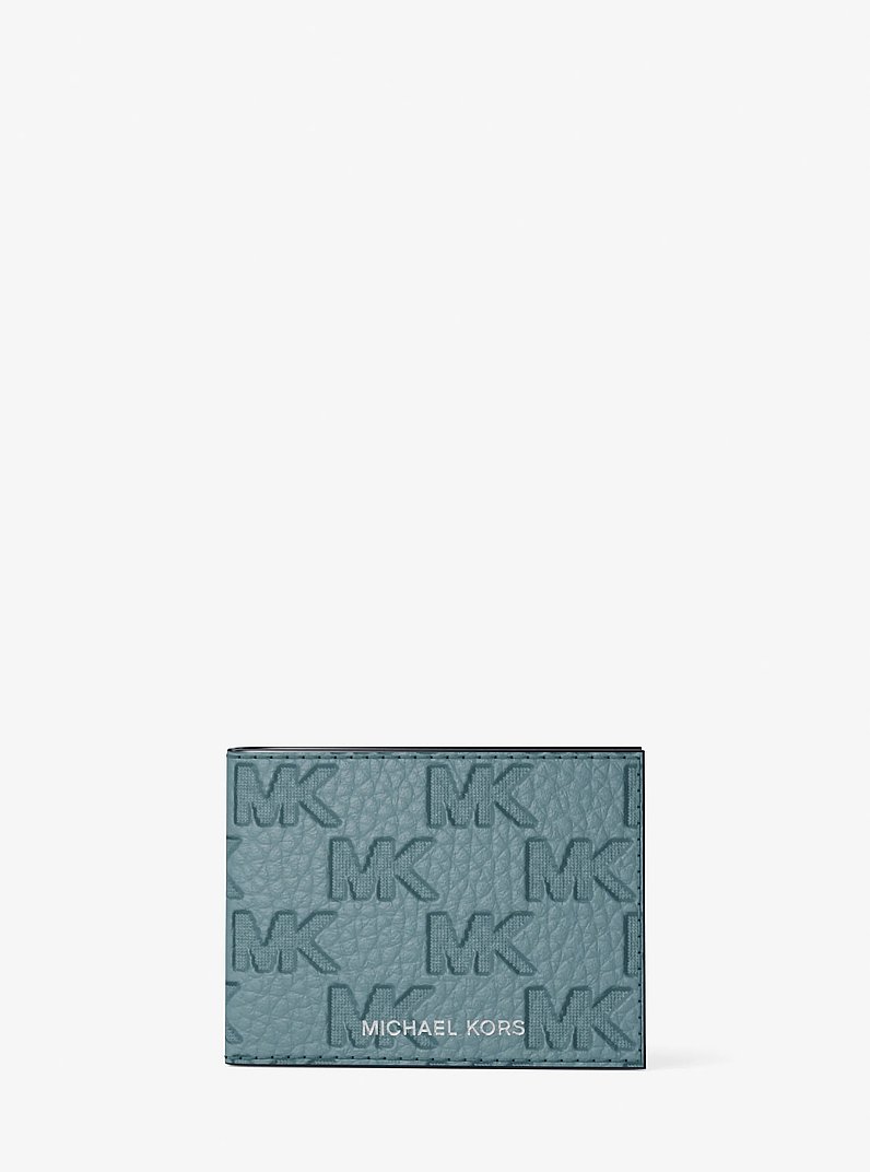 Hudson Logo Embossed Leather Billfold Wallet and Passcase in CHAMBRAY | Michael Kors