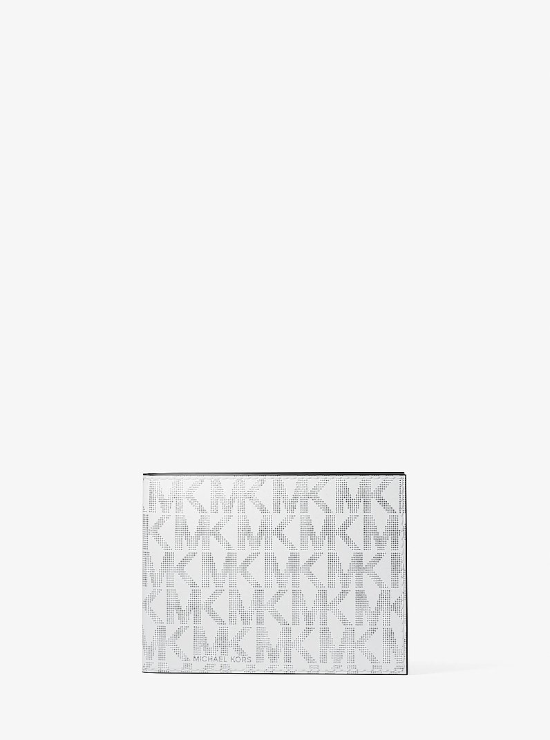 Hudson Metallic Signature Logo Billfold Wallet With Passcase
