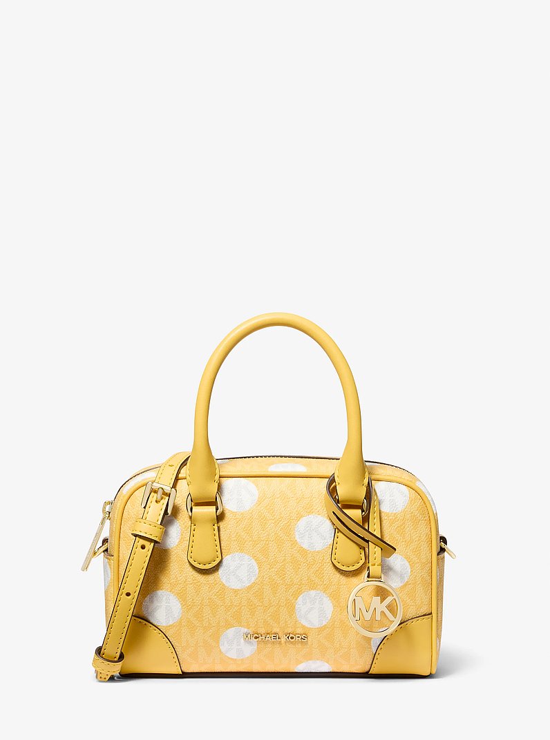 Thompson Extra-Small Polka Dot Signature Logo Satchel in DAISY YELLOW | Michael Kors
