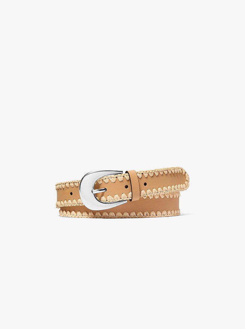 Whipstitched Belt in PEANUT | Michael Kors