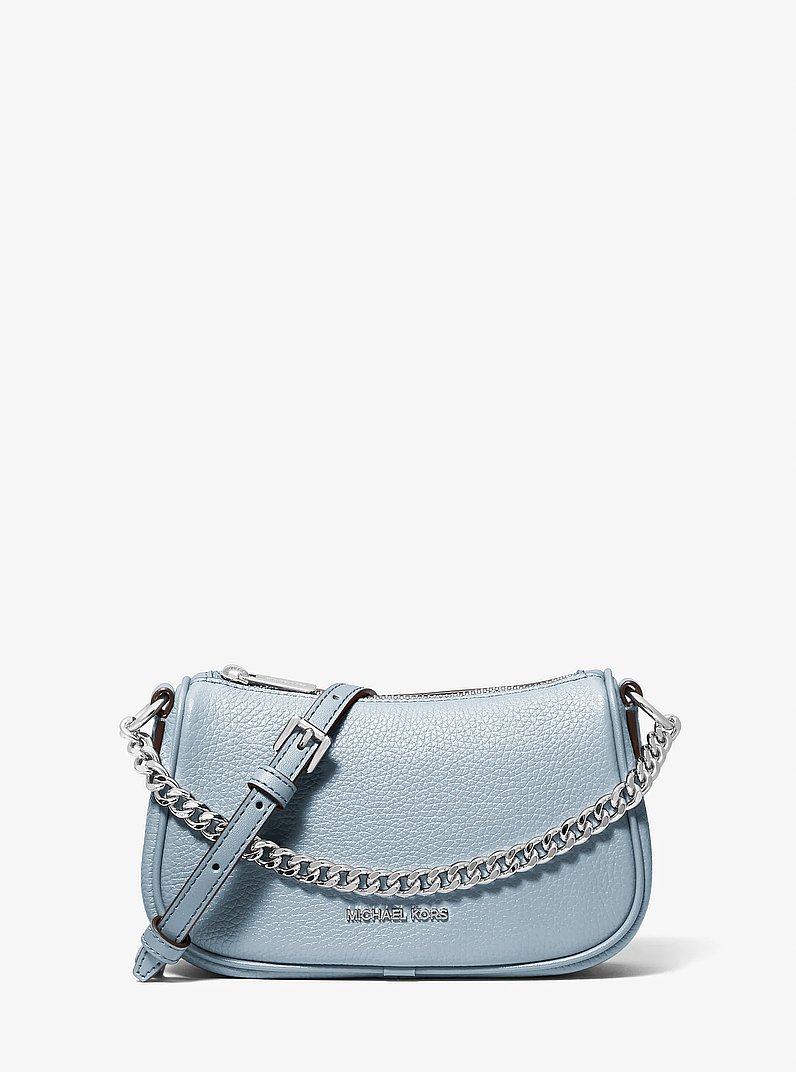 Petit sac &agrave; bandouli&egrave;re Carmela en cuir grain&eacute; in BLEU P&Acirc;LE | Michael Kors