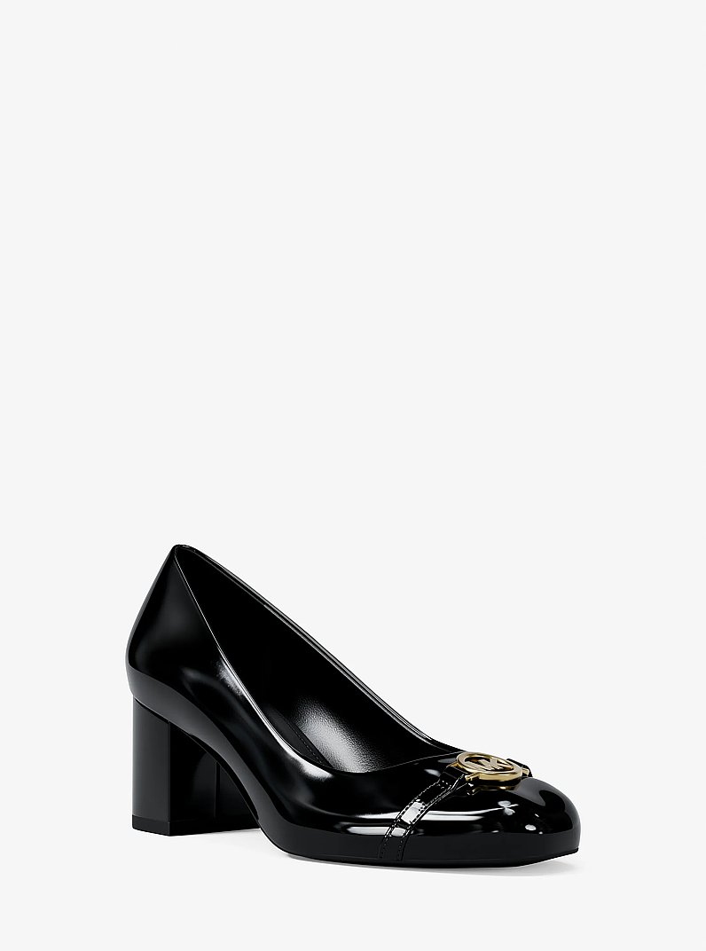 Dori Patent Block Heel Pump in BLACK | Michael Kors