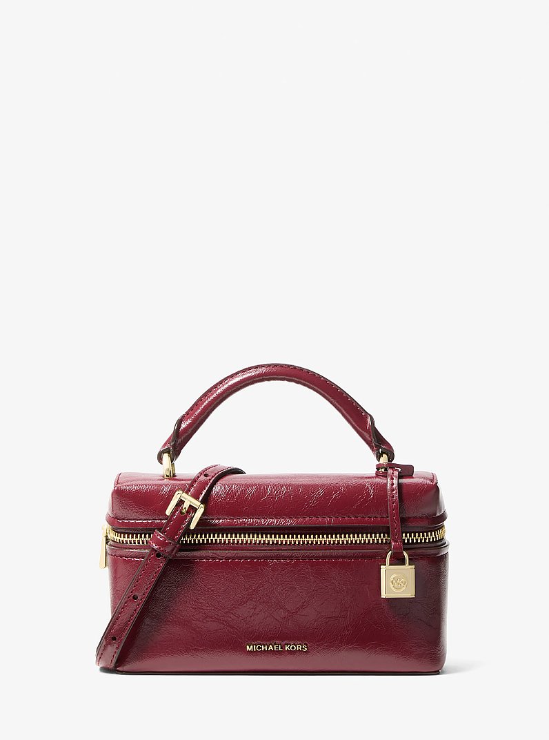 Jana Extra-Small Patent Crossbody Bag in DEEP RED | Michael Kors