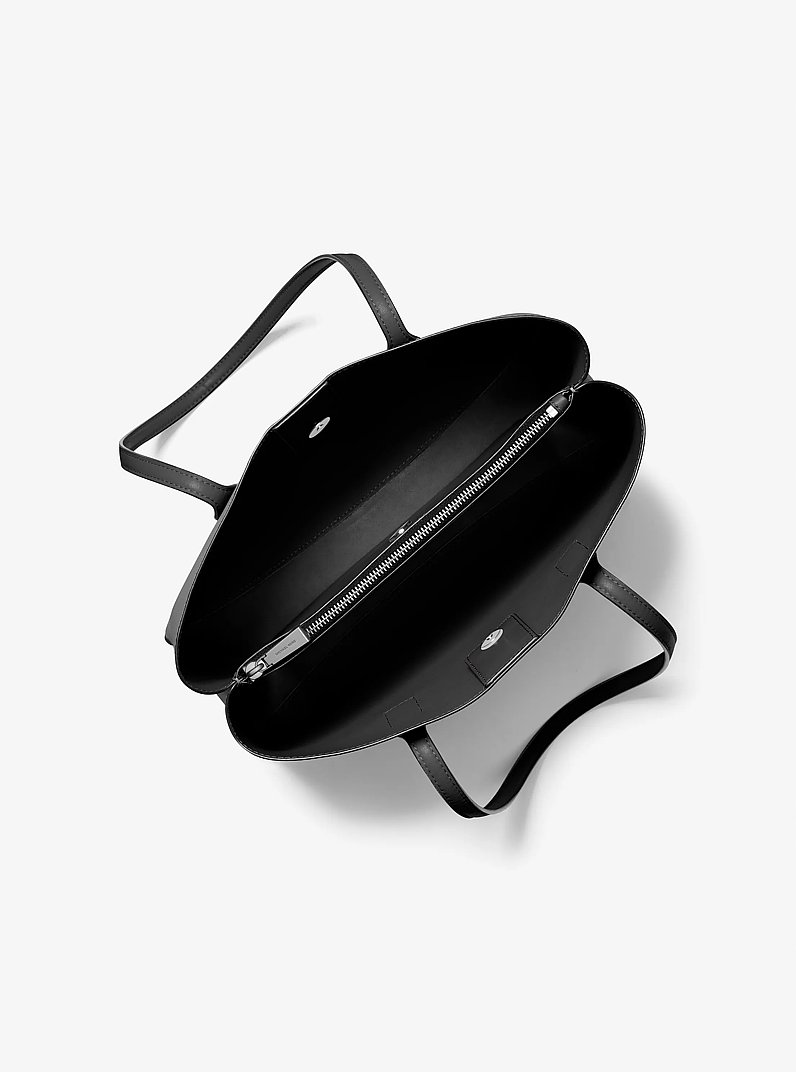 Ruthie Medium Saffiano Leather Tote Bag in BLACK | Michael Kors