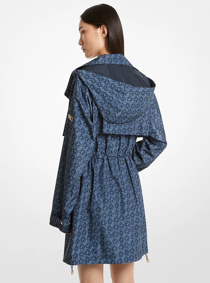 Empire Signature Logo Print Woven Anorak in MIDNIGHTBLUE | Michael Kors