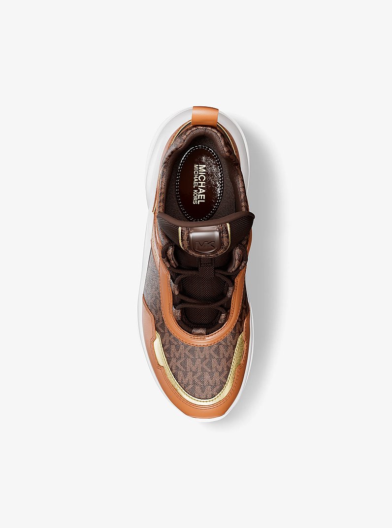 Olympia Signature Logo Trainer in BROWN MULTI | Michael Kors