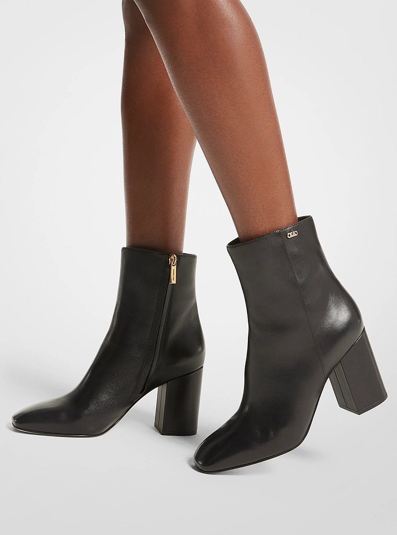 Perla Leather Ankle Boot in BLACK | Michael Kors