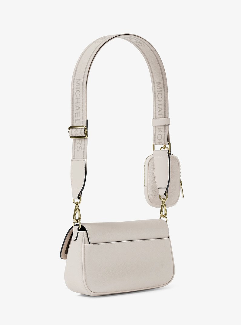 Jet Set Travel Small Pebbled Leather Crossbody Bag With Pouch in LT CREAM | Michael Kors