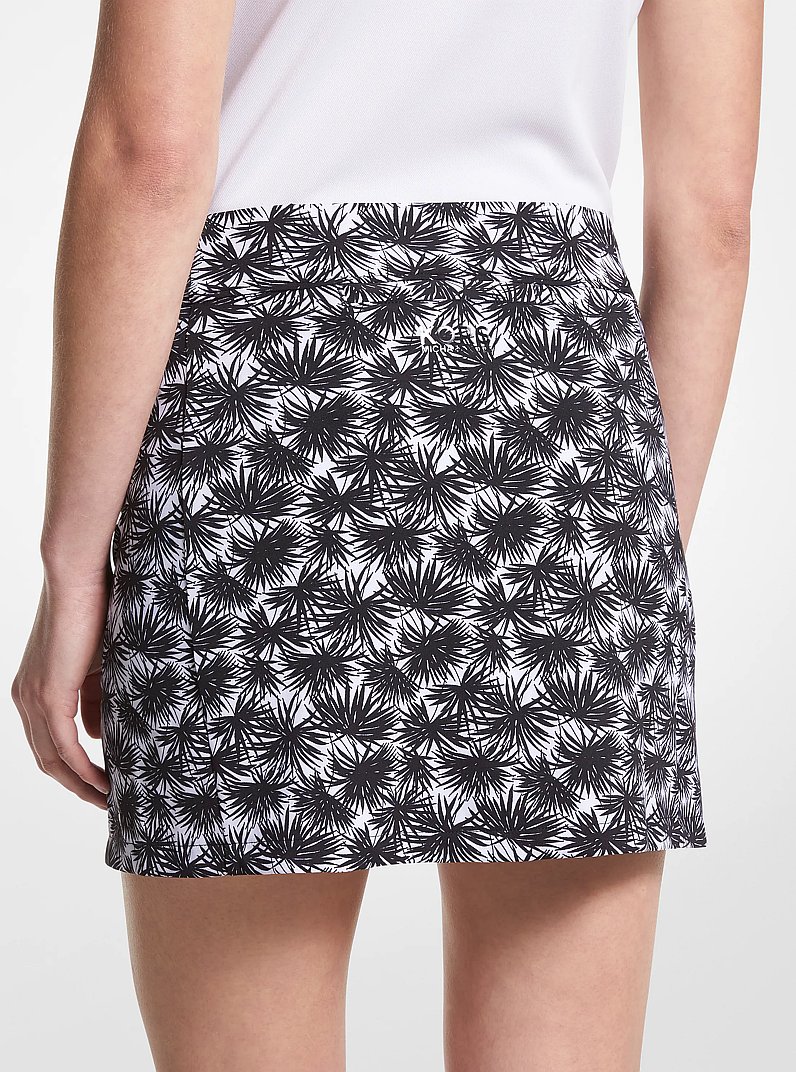 Falda pantal&oacute;n de golf estampada de tejido el&aacute;stico in BLANCO/NEGRO | Michael Kors