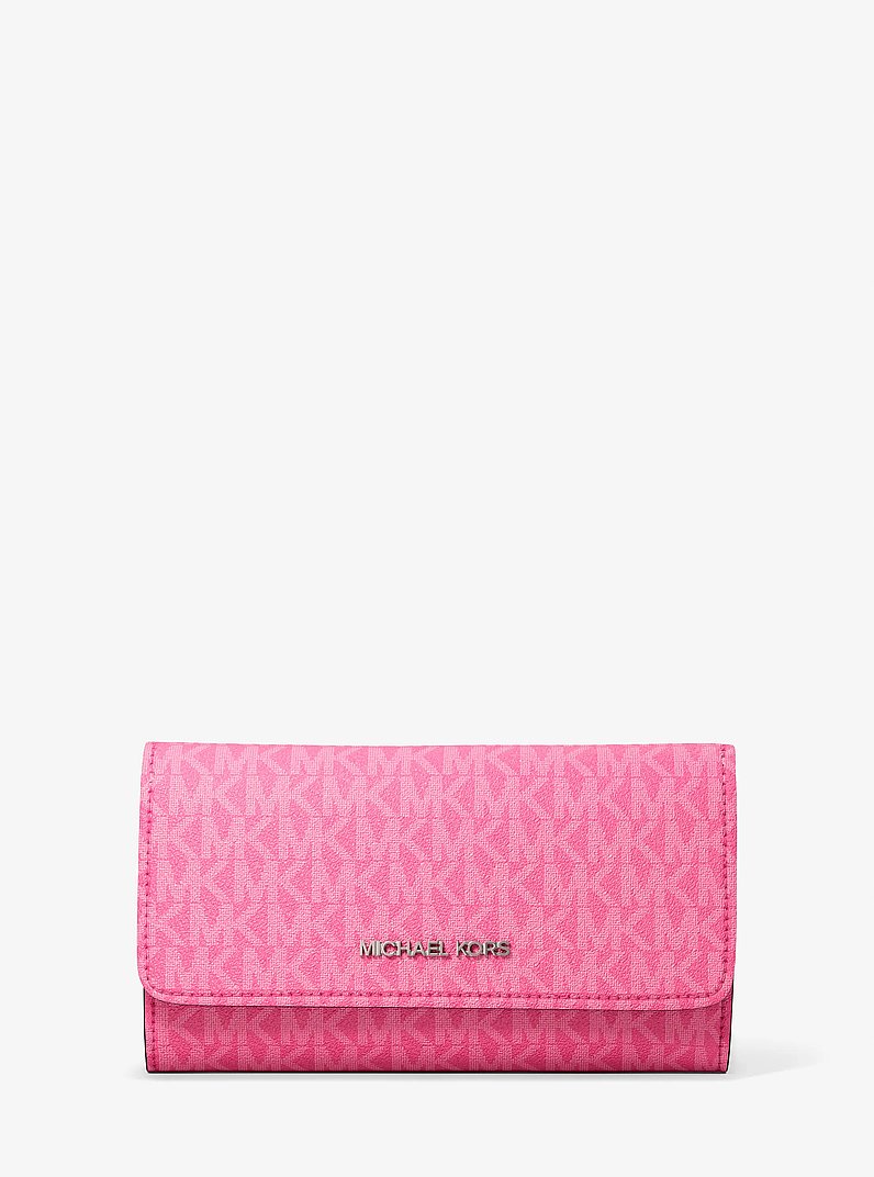MICHAEL KORS 3点セット　ピンク Jet Set Large Signature Logo Tri-Fold Wallet in LIME - Sale