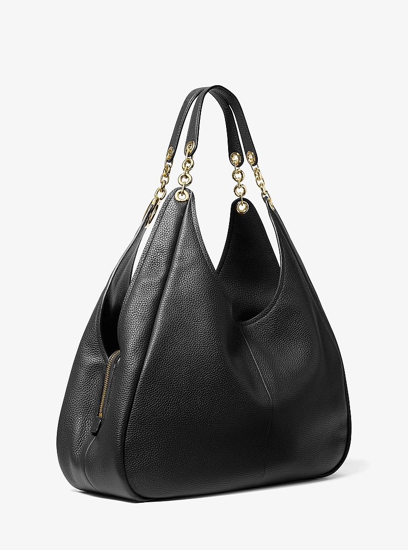 Grand sac &agrave; &eacute;paule Ellie en cuir grain&eacute; in NOIR | Michael Kors