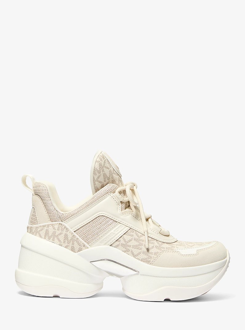 Olympia Mixed-Media Trainer in VANILLA COMBO | Michael Kors
