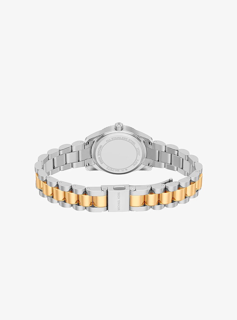 Kleine, zweifarbige Armbanduhr Lexington mit Pav&eacute; in ZWEIFARBIG | Michael Kors