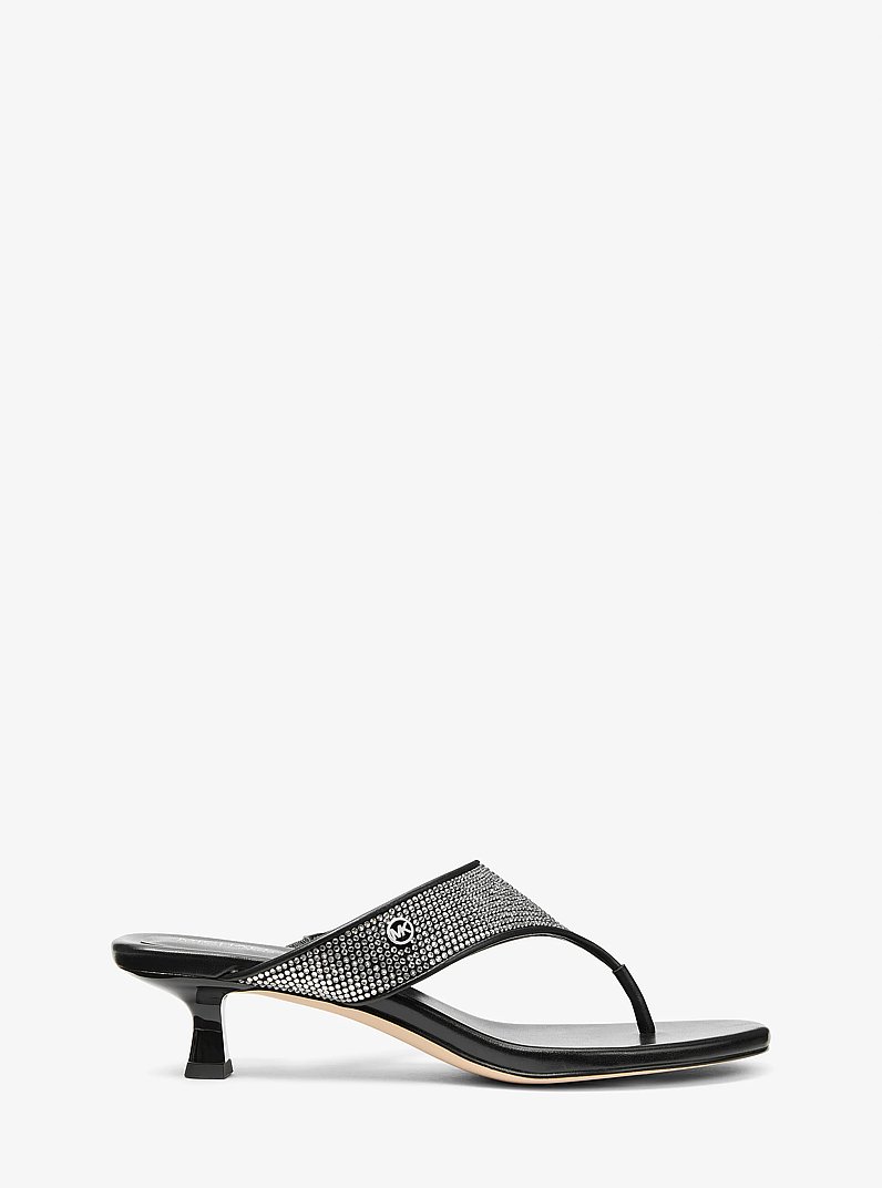 Anneka Embellished Thong Sandal in BLACK | Michael Kors