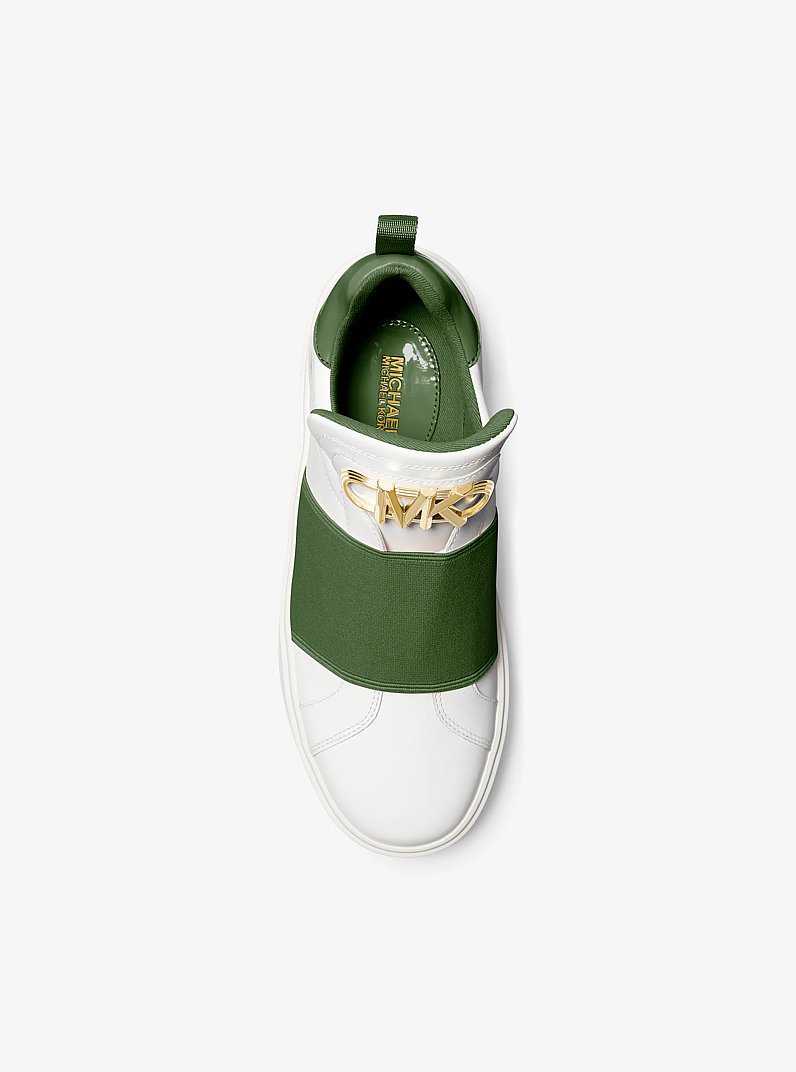 Emmett Embellished Leather Slip-On Sneaker in AMAZON GREEN | Michael Kors