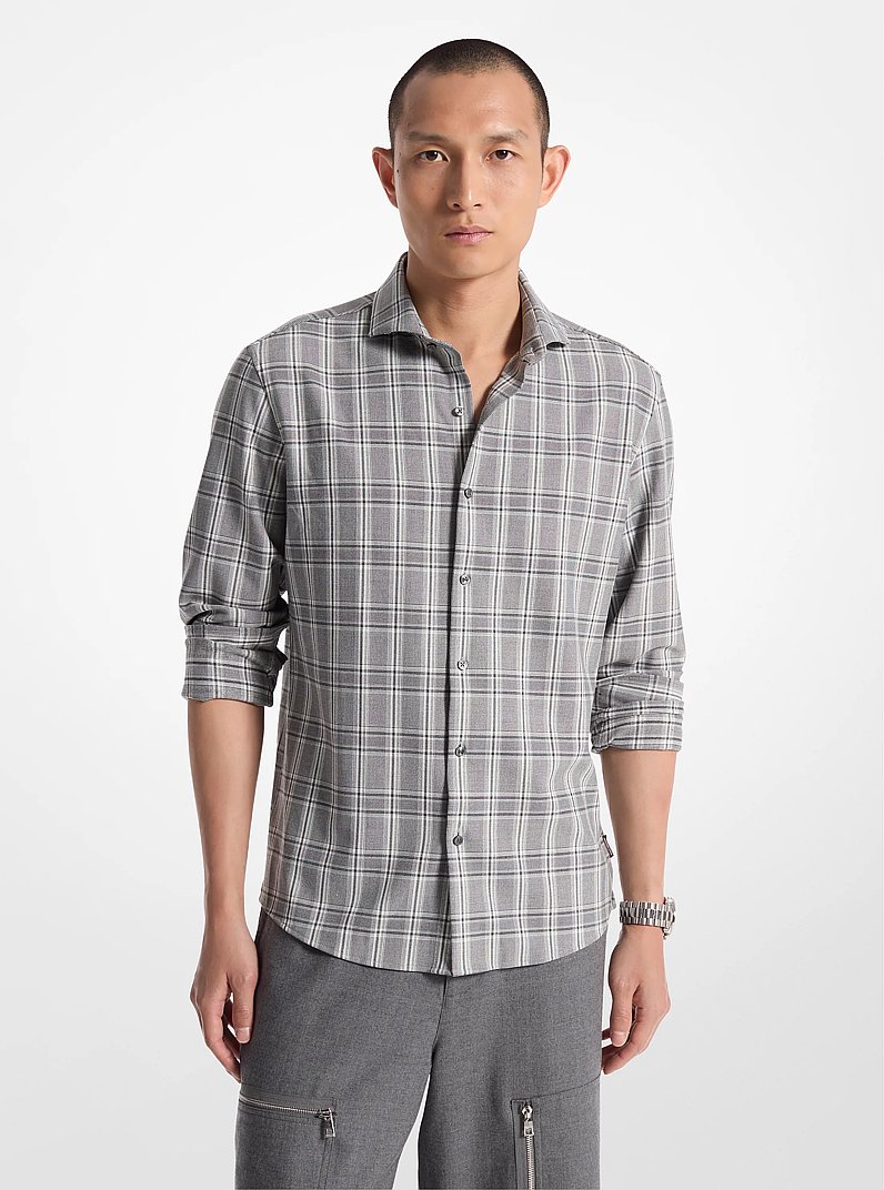 Slim-Fit Woven Shirt in BLACK | Michael Kors
