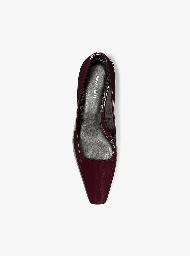 Darrah Crackled Patent Leather Ballet Flat in OXBLOOD | Michael Kors