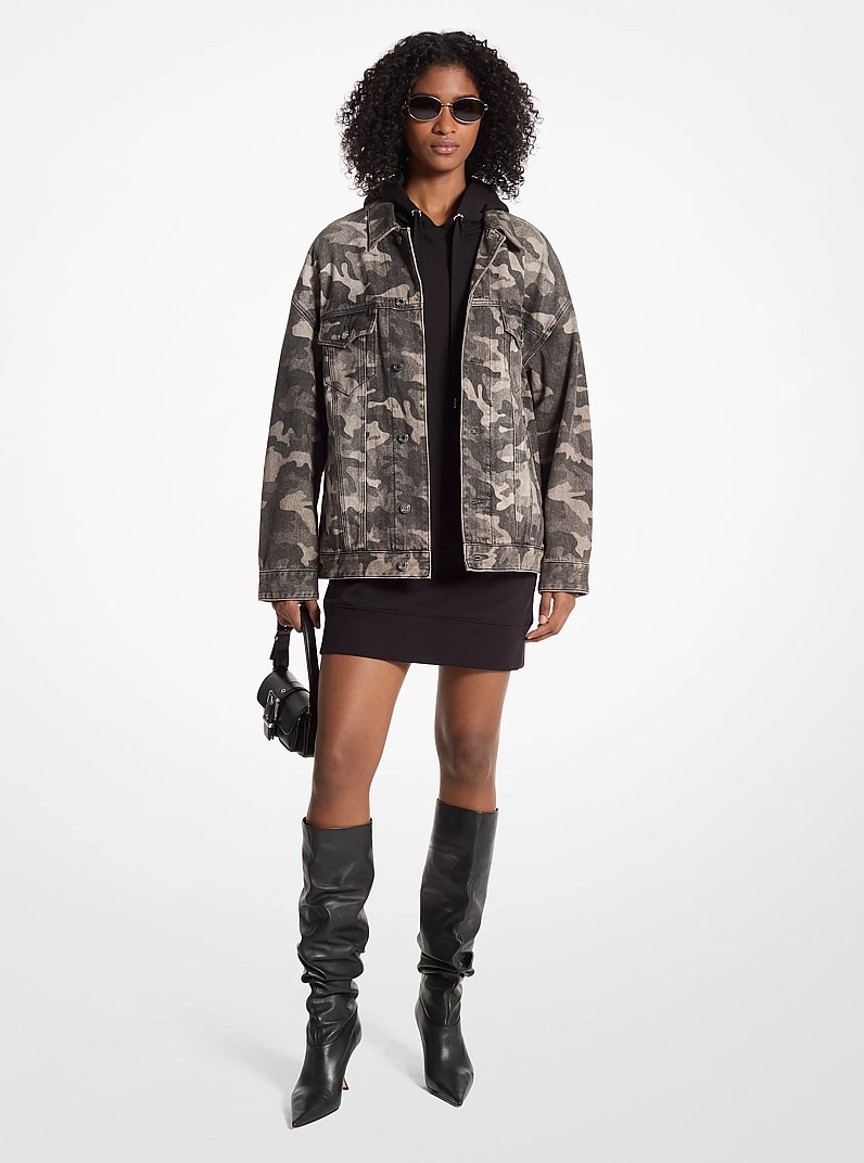 Camouflage Denim Jacket in CHARCOAL WASH | Michael Kors