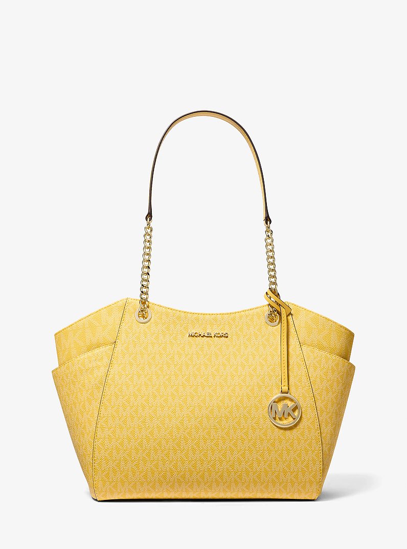 Jet Set Large Signature Logo Shoulder Bag in DAISY YELLOW | Michael Kors