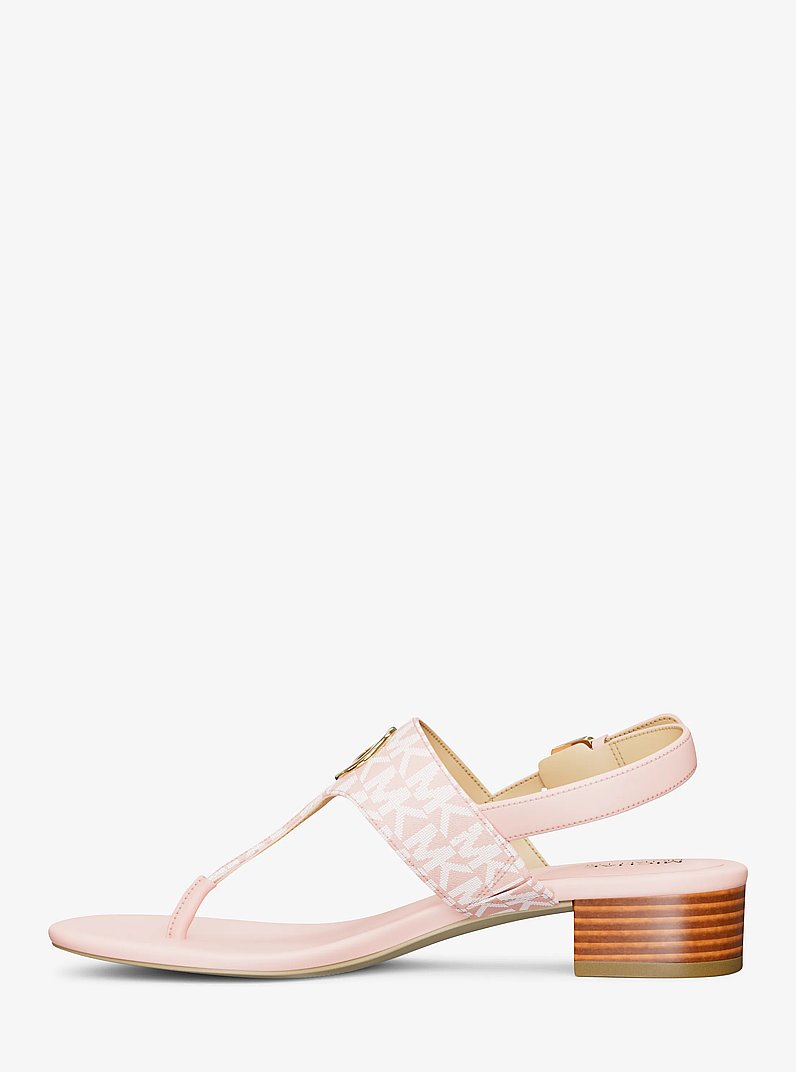 Sandale Hannah &agrave; bride en T et &agrave; logo Signature in ROSE POUDR&Eacute; | Michael Kors