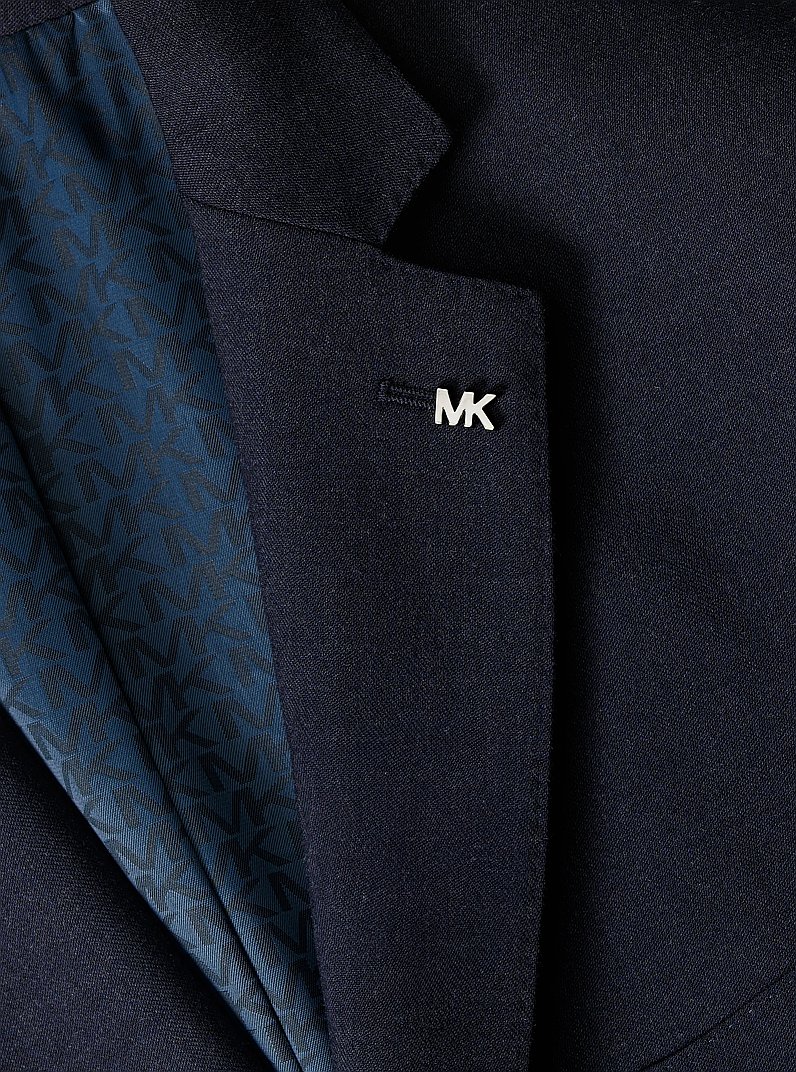 Americana slim-fit de franela de mezcla de lana in AZUL CIAN OSCURO | Michael Kors