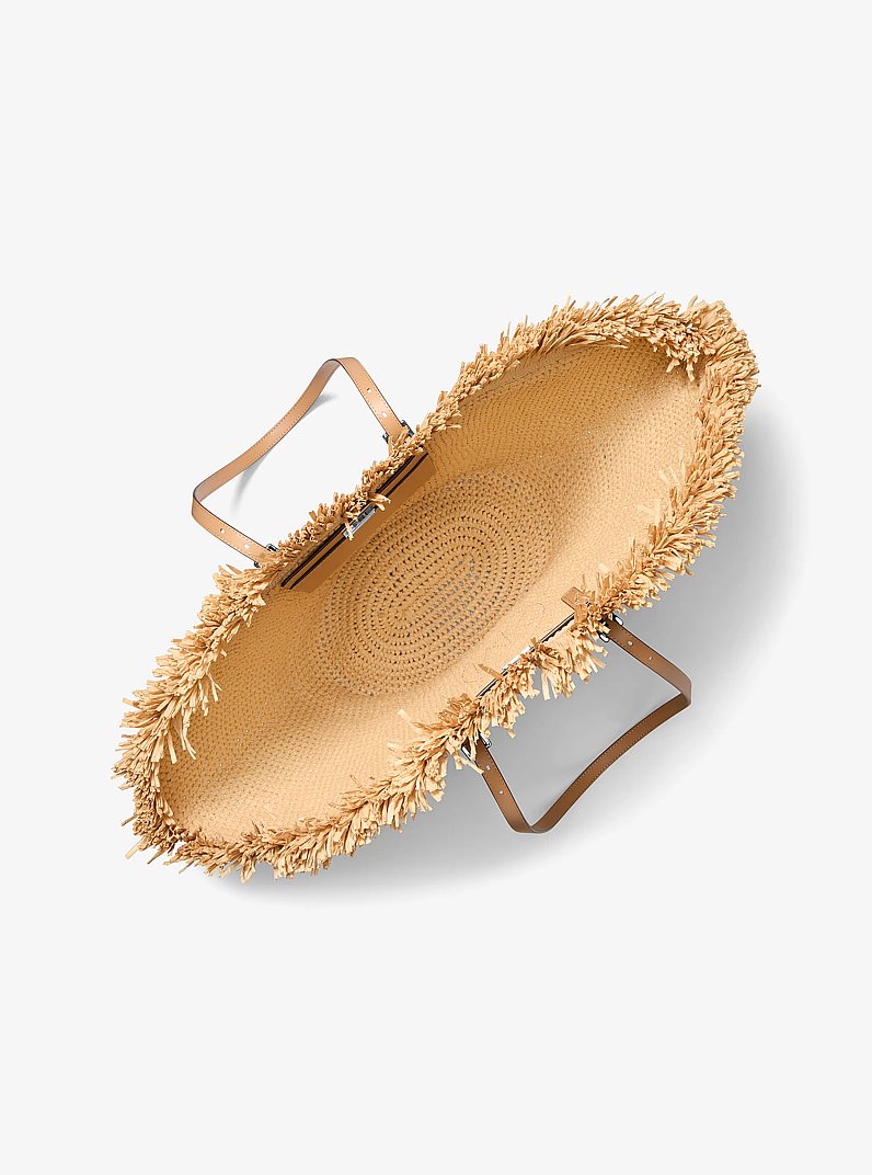 Isa Large Hand-Crocheted Fan Tote Bag in NATURAL/PEANUT | Michael Kors